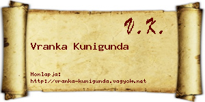 Vranka Kunigunda névjegykártya
